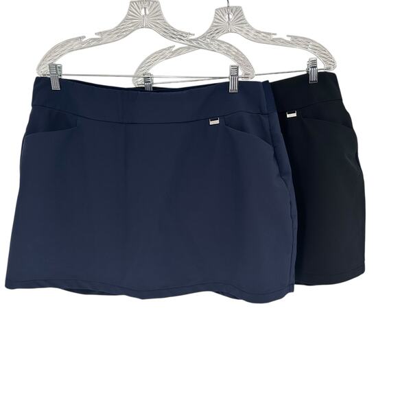 Bundle of 2 Greg Norman Black, Navy Golf Skirts Sz XL - Picture 3 of 6